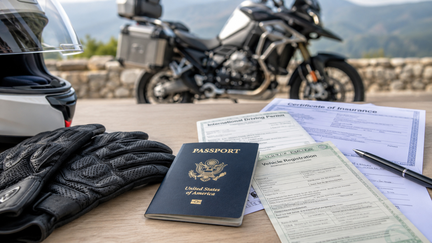 Motosiklet seyahati için belge ve güvenlik evrakları